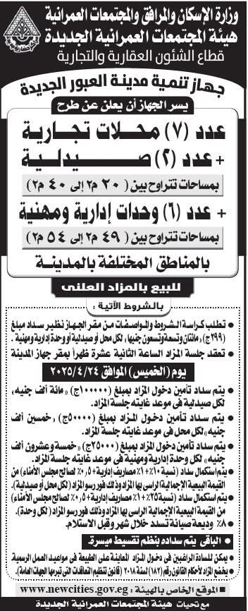 بالمزاد العالي محلات وصيدليات ووحدات ادارية ومهنية 2025
